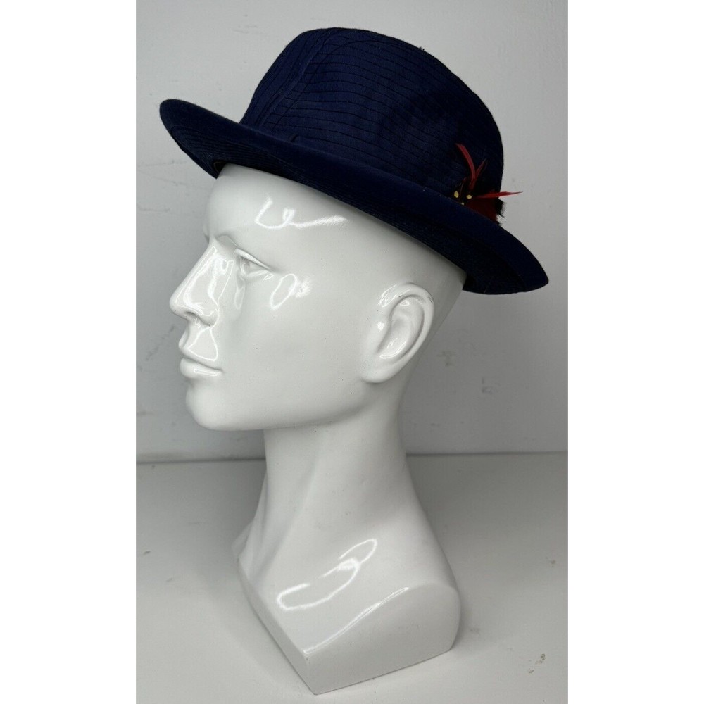 Dobbs Fifth Avenue Florentine  Navy Fedora Hat Quilted Small